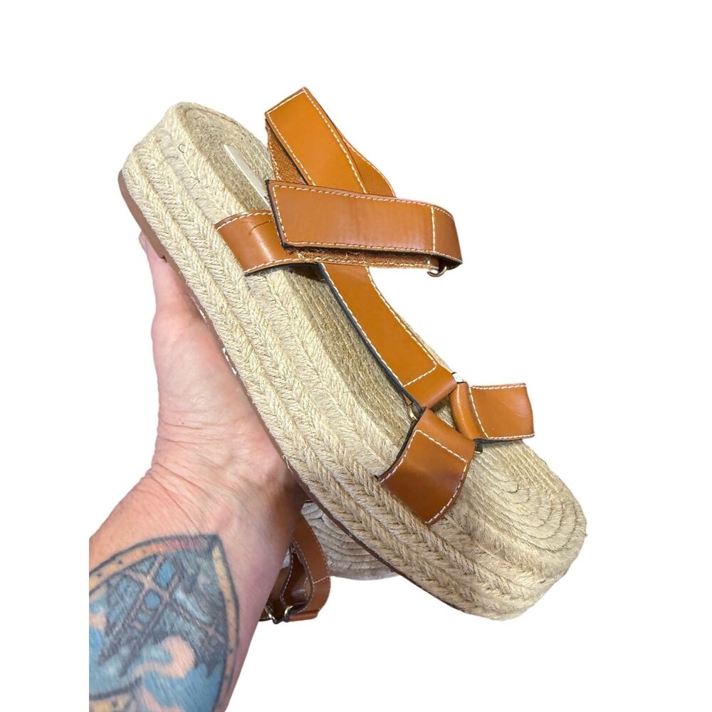 Zara Chunky Heeled Sandals with Jute Soles Size 38/7.5